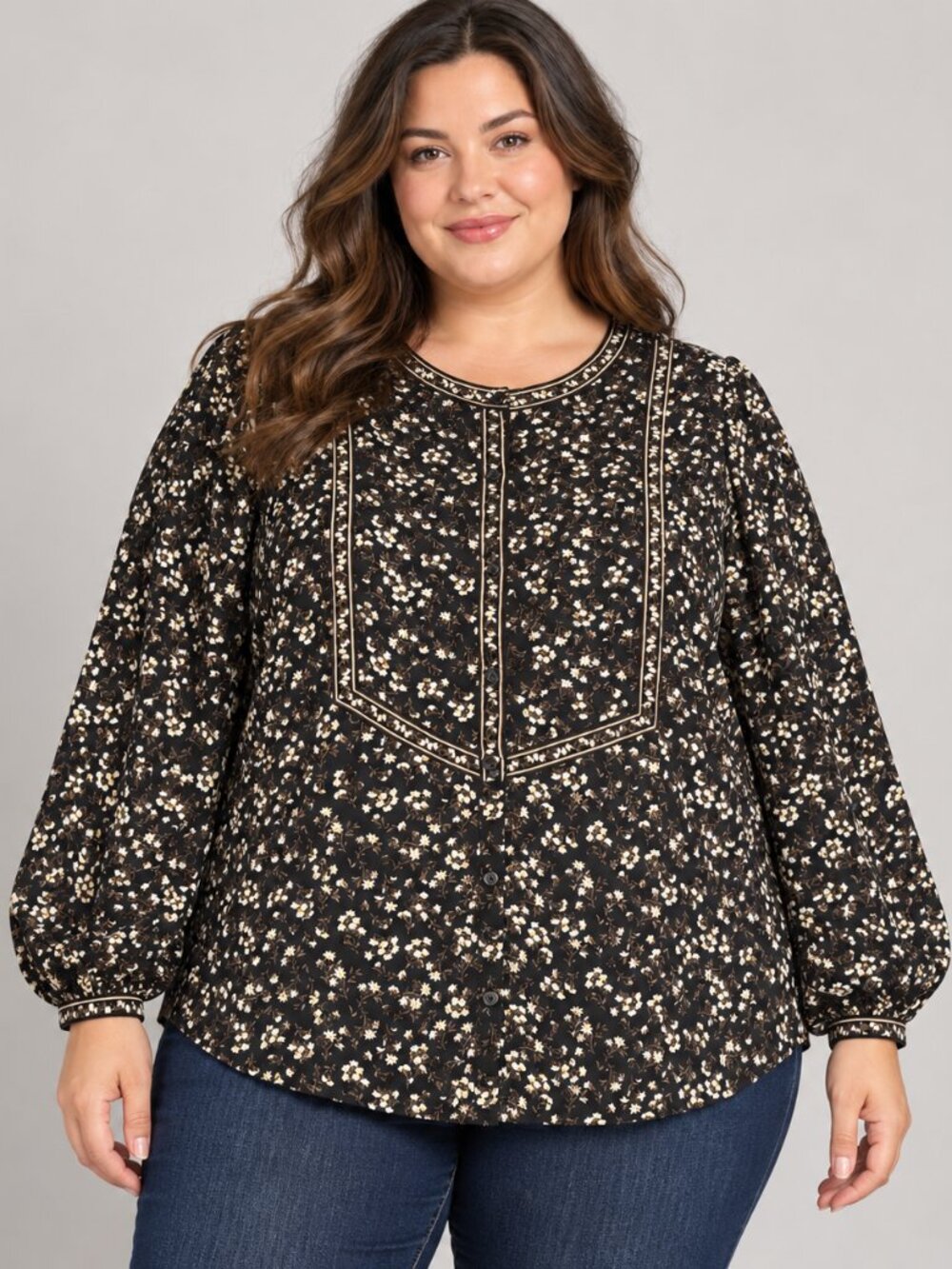 Max Studio Womens Plus Size 2X Long Sleeve Blouse Top